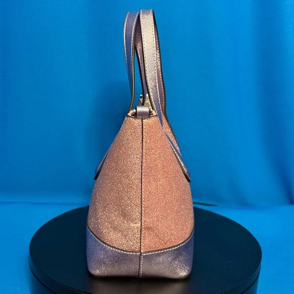 KATE SPADE ♠️ LOLA ROSE PINK GLITTER SHIMMER SPARKLE SATCHEL / HANDBAG / TOTE - Picture 7 of 17